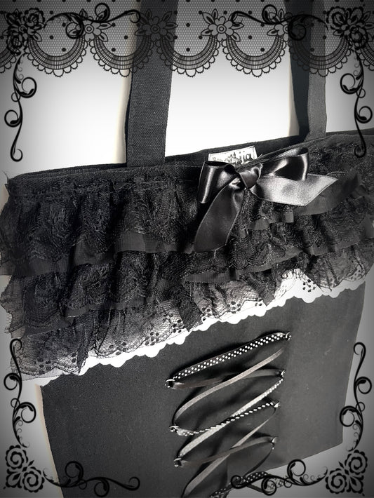 Frilly polka dot Tote bag ⋆.˚ ☾ .⭒˚