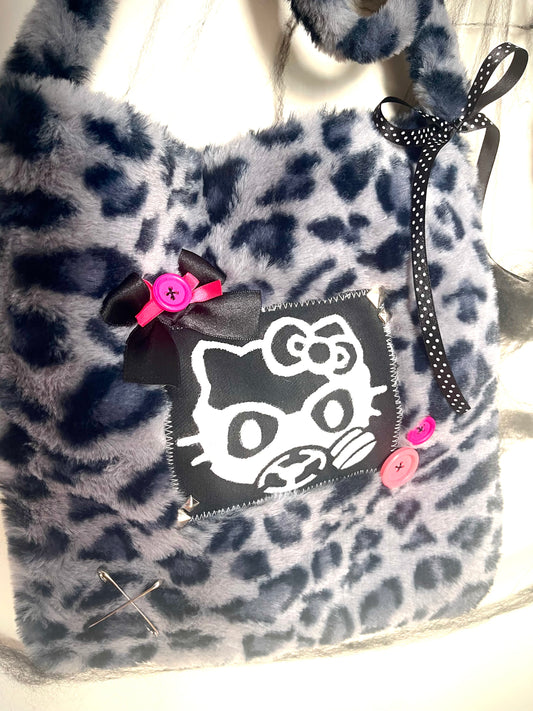 "Biohazard Hello Kitty" leopard fur bag