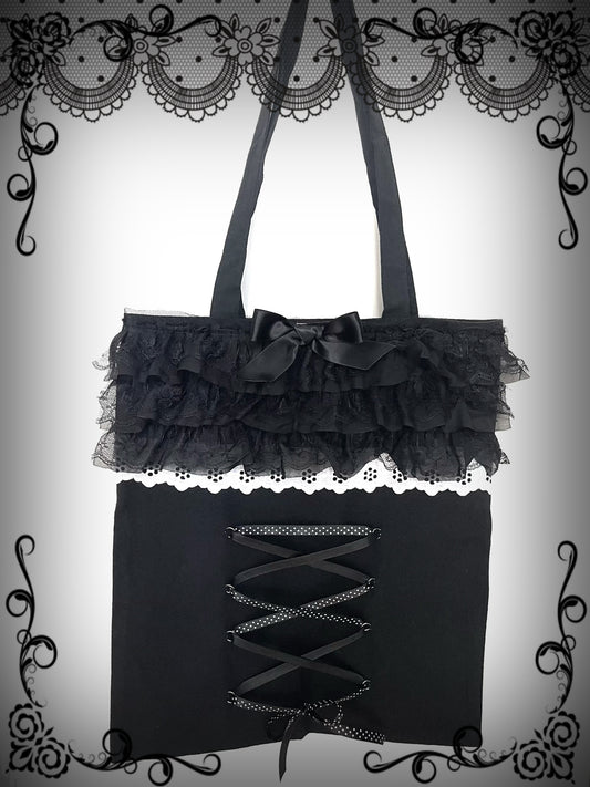 Frilly polka dot Tote bag ⋆.˚ ☾ .⭒˚