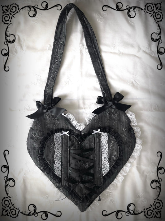 Gothic Heart shaped Tote bag ˚ʚ♡ɞ˚