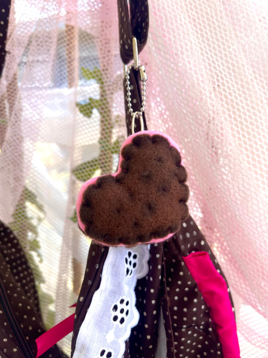 Strawberry cookie keychain