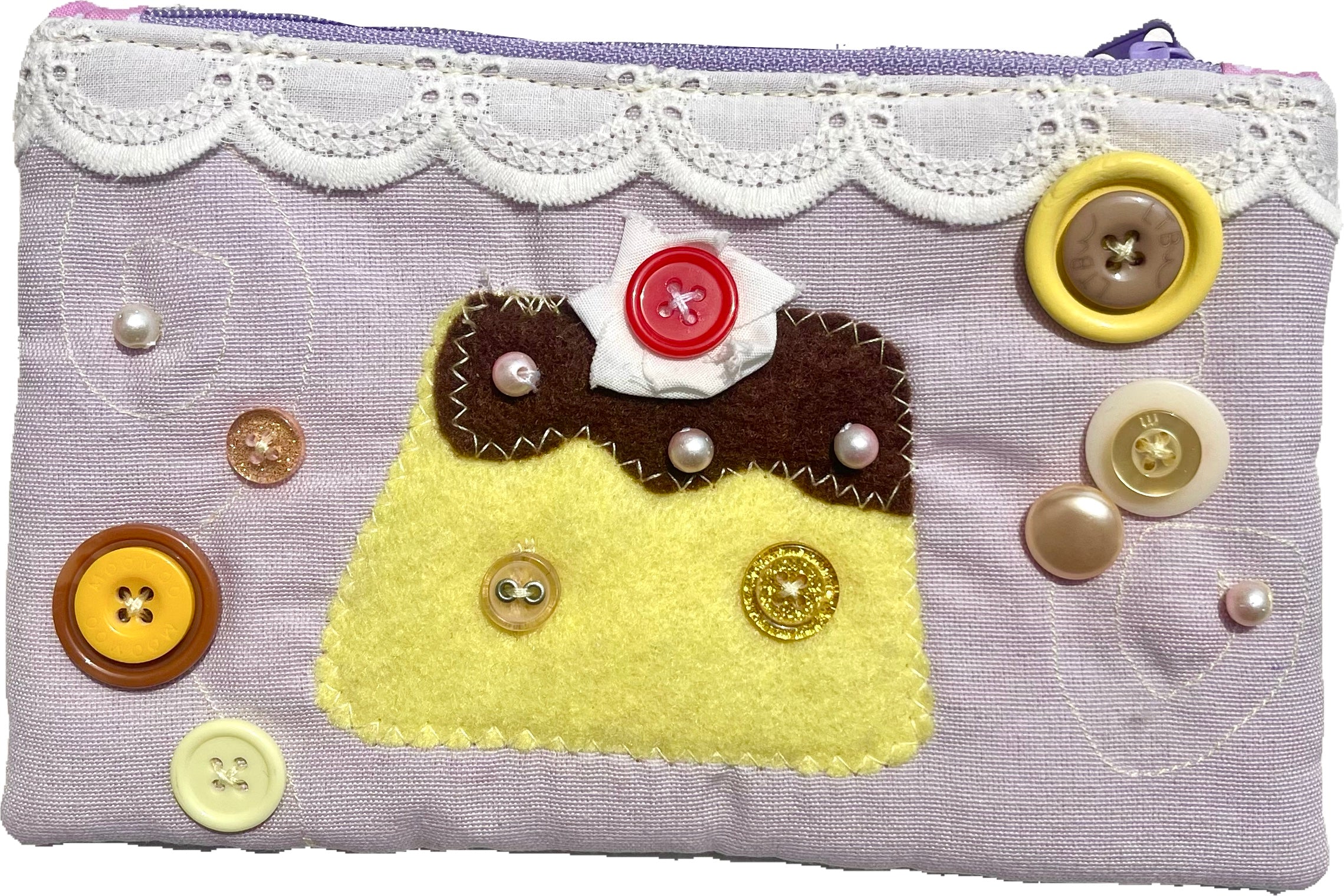 "sweet flan" zipper pouch