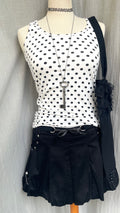 studded black skirt