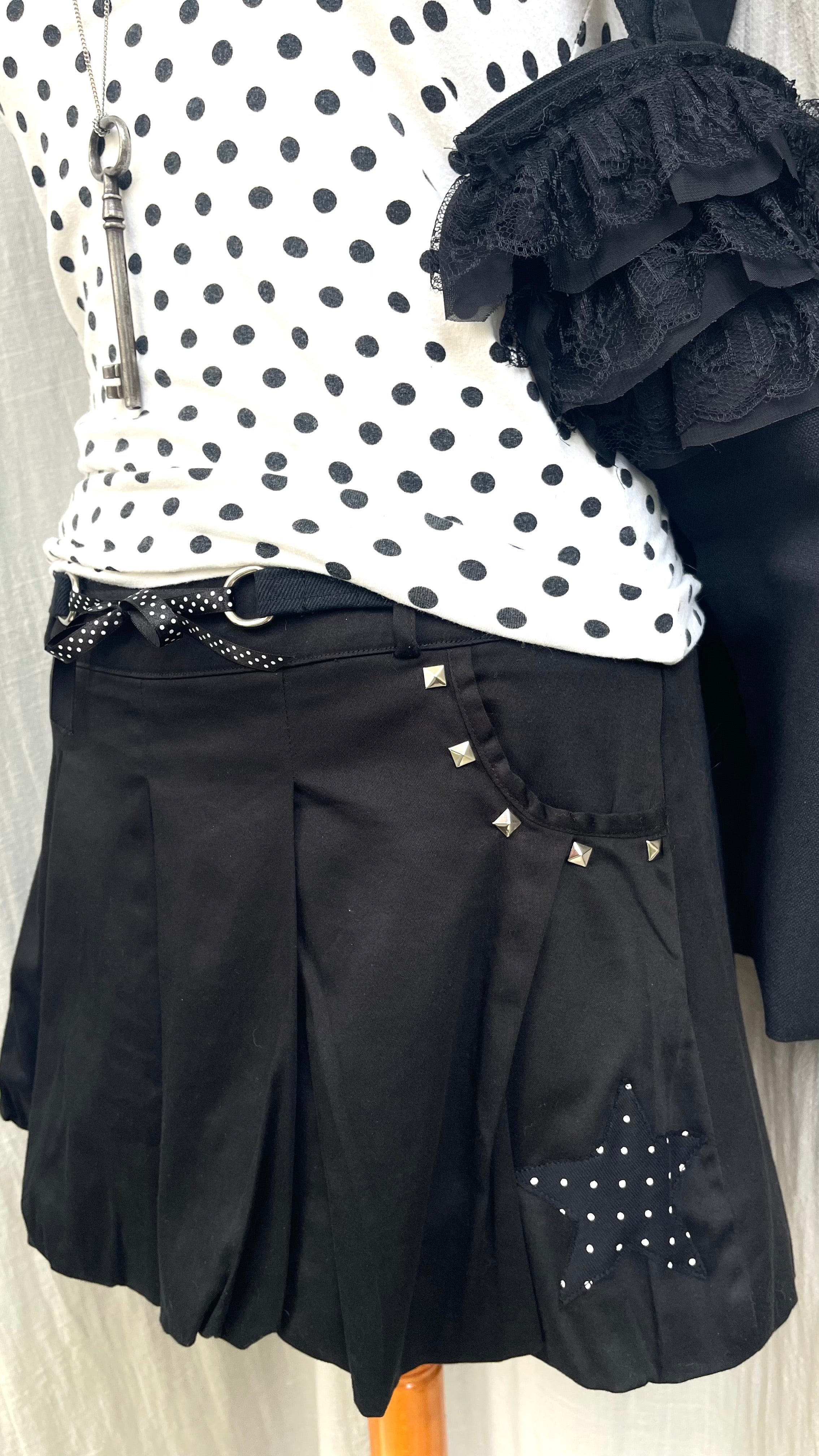 studded black skirt