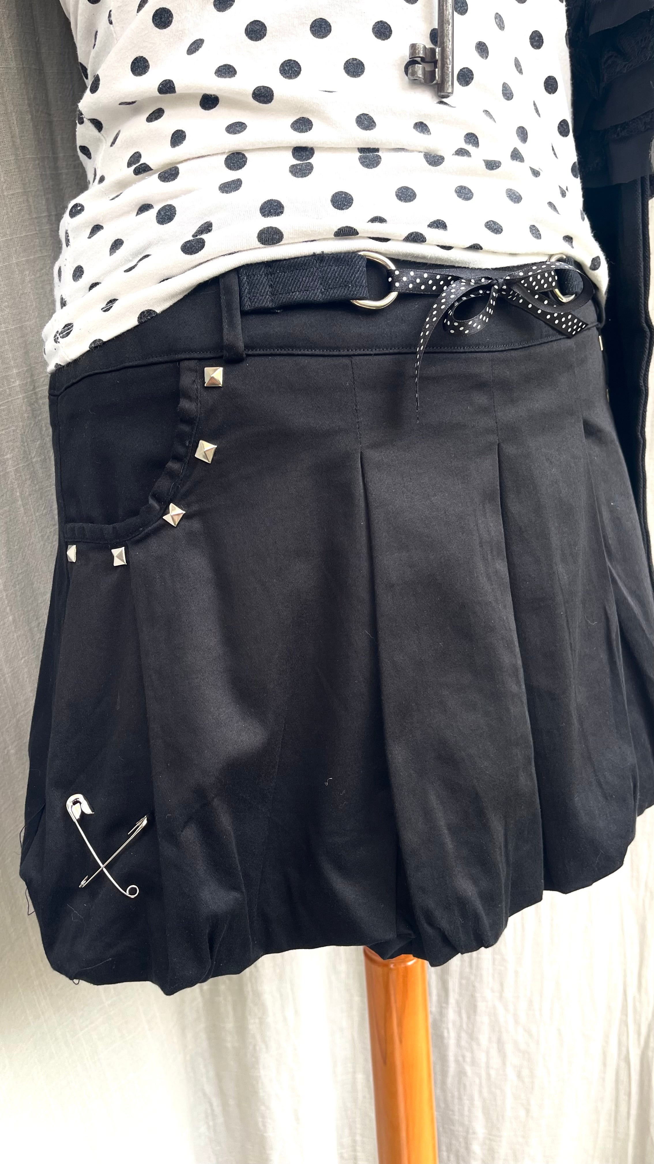 studded black skirt