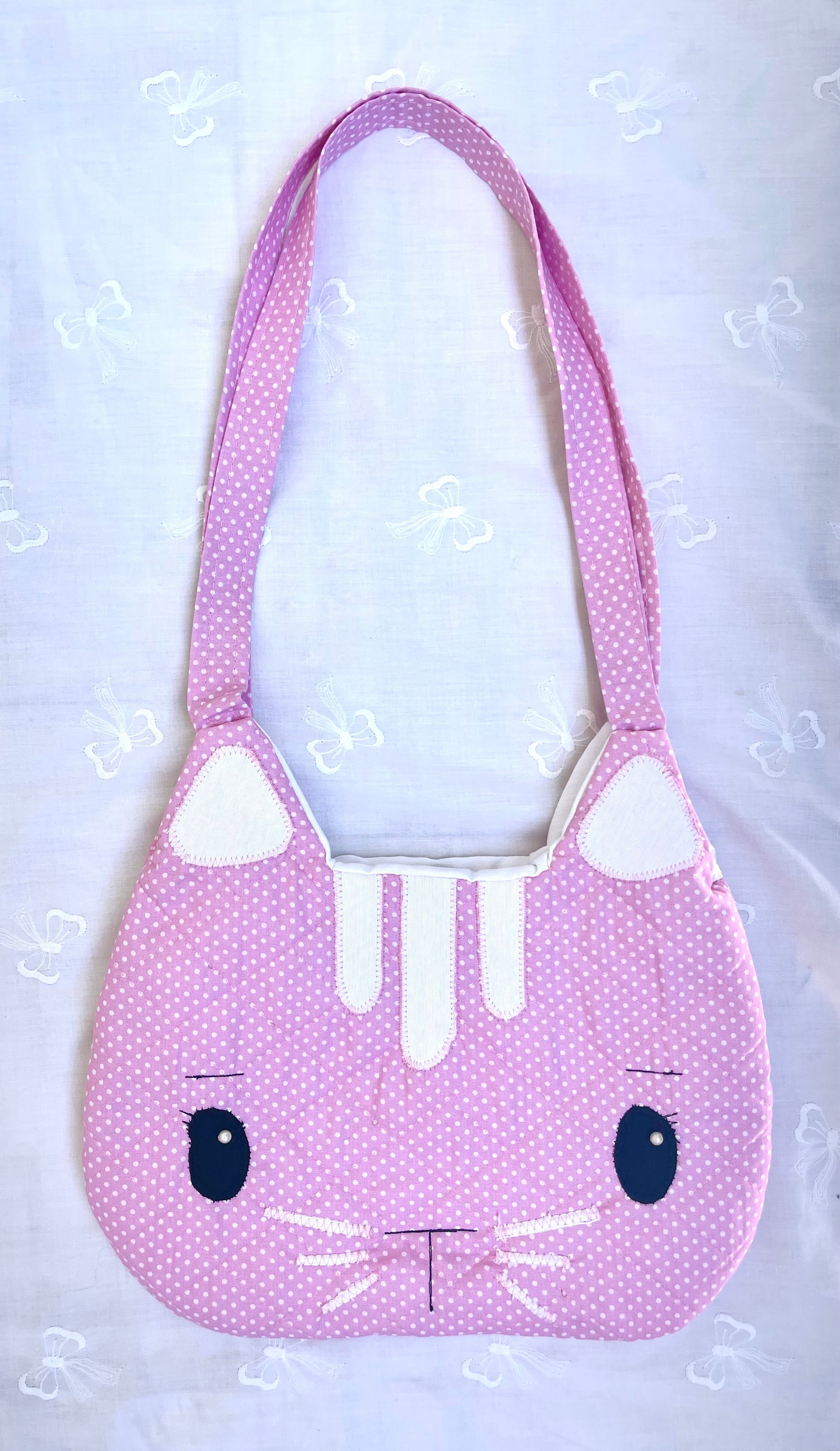 "pink kittie" tote bag
