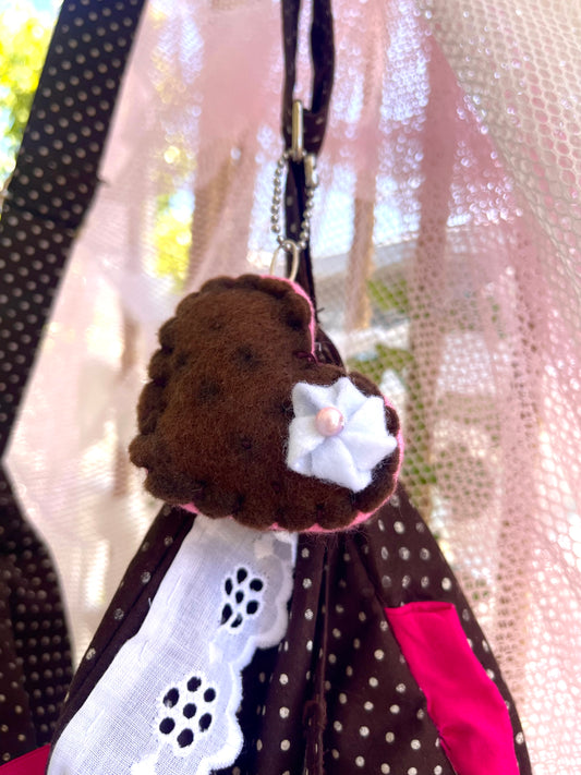 Strawberry cookie keychain