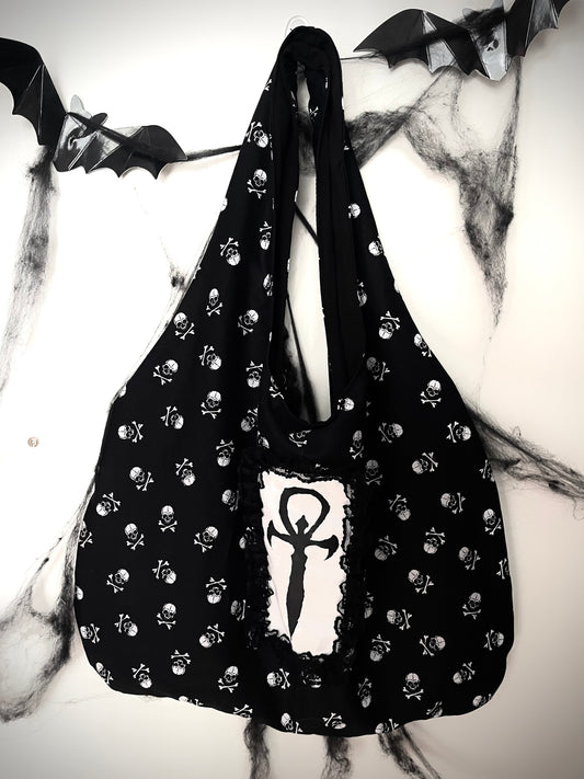 Ankh Skull hobo bag