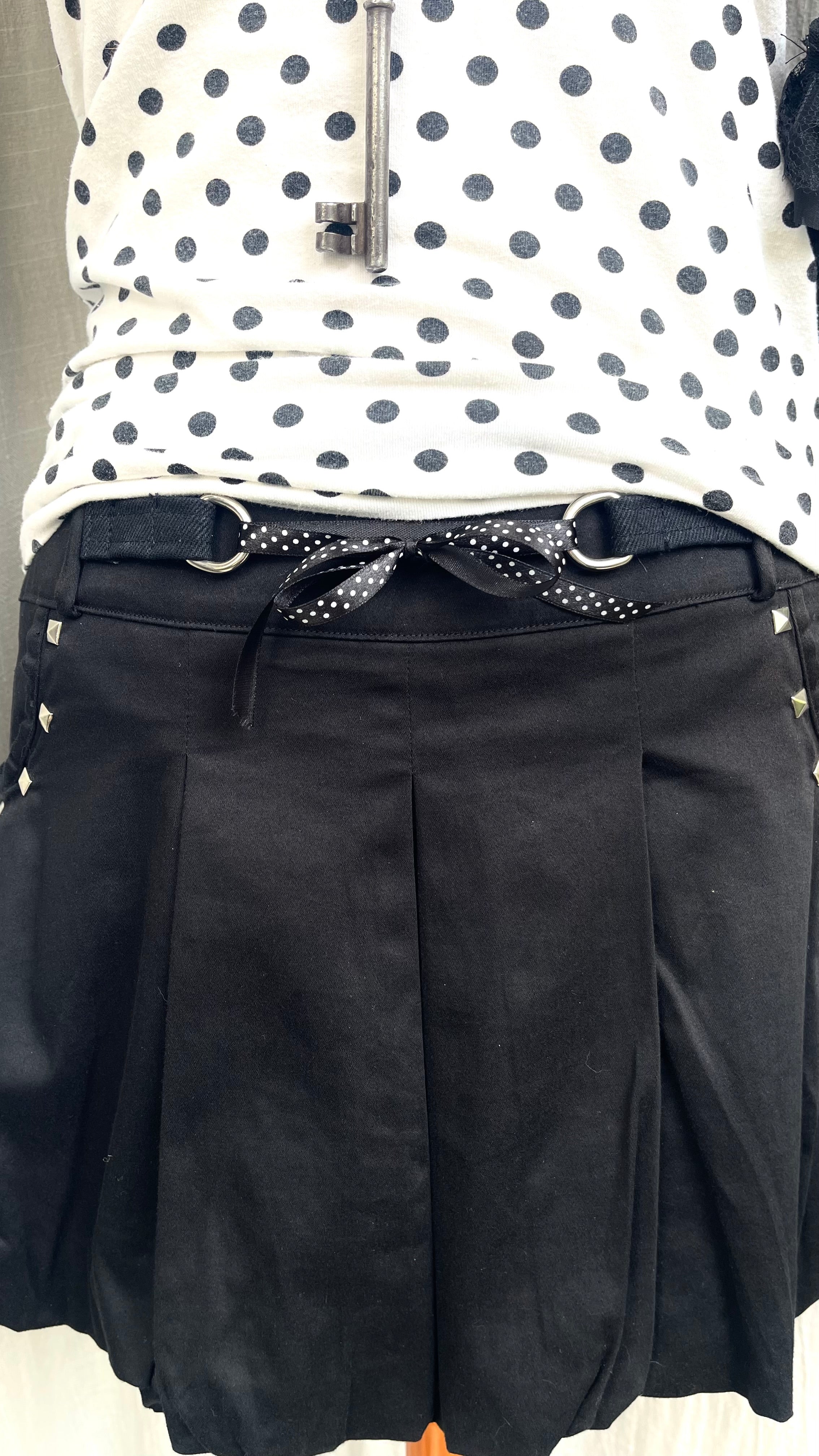 studded black skirt