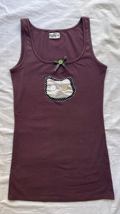 Purple kitty tank top