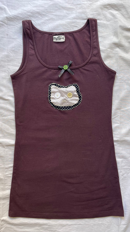 Purple kitty tank top