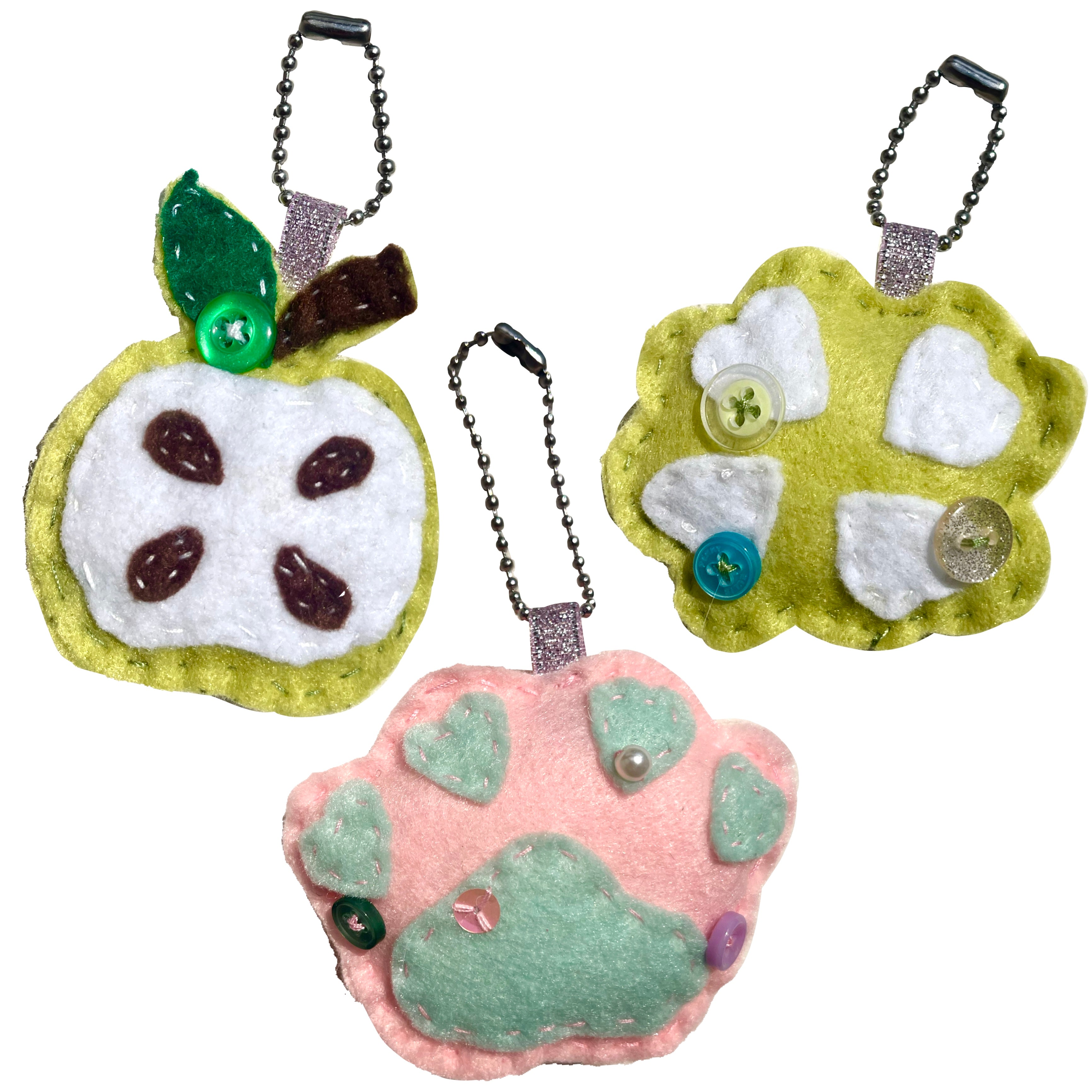 "ethereal garden" felt keychains