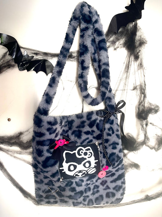 "Biohazard Hello Kitty" leopard fur bag